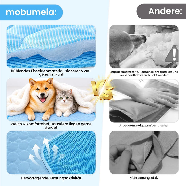 Kühlmatte für Hunde Selbstkühlende, Kühldecke Hunde Sommer, Hundekühlmatte Waschbar & Atmungsaktiv,