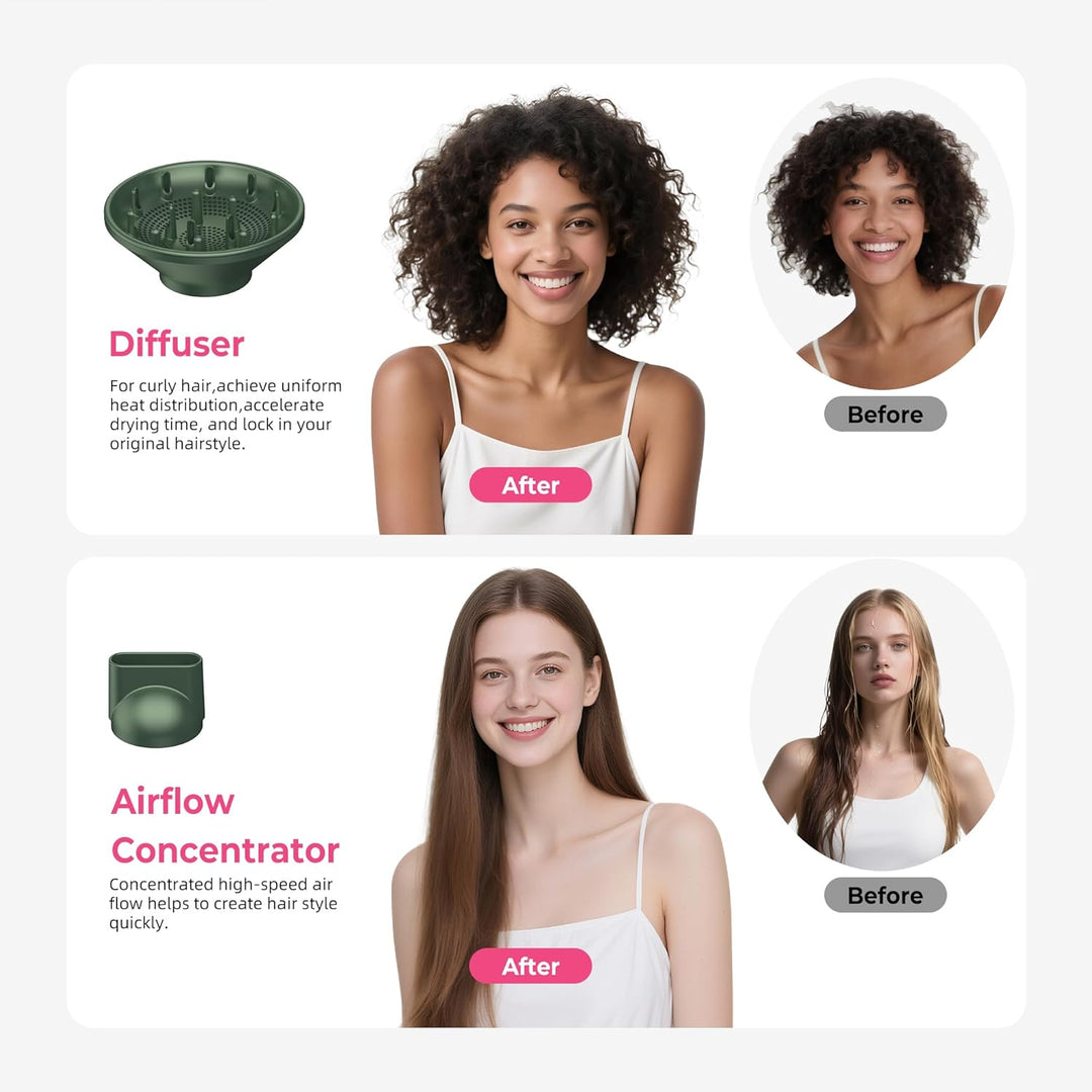 7 In 1 Airstyler Pro, Atopskins Hairstyler Warmluftbürste Set, 11,0000 Rpm Föhn mit Diffusor, Rundbü