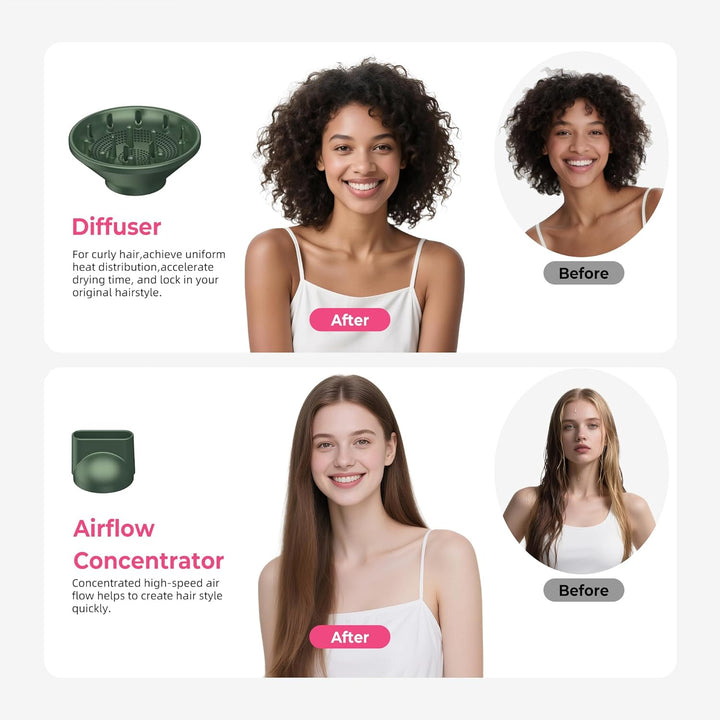 7 In 1 Airstyler Pro, Atopskins Hairstyler Warmluftbürste Set, 11,0000 Rpm Föhn mit Diffusor, Rundbü