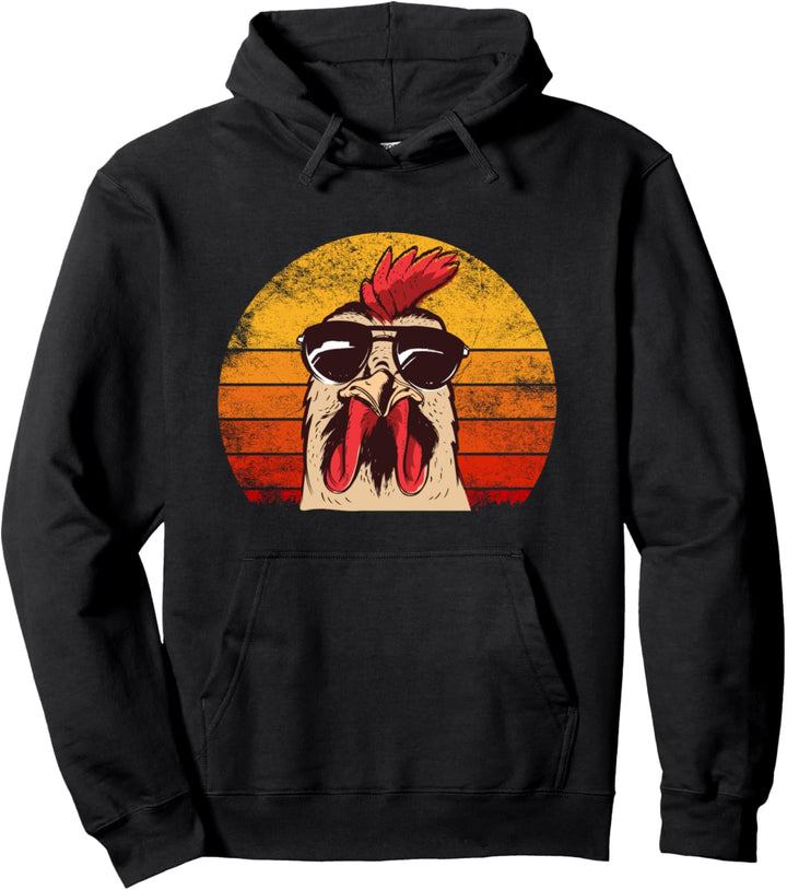Retro Hühner Geschenke Henne Coole Sonnenbrille Lustig Huhn Pullover Hoodie