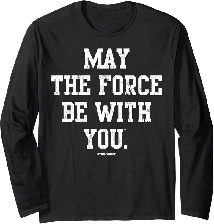 Star Wars May The Force Be With You Collegiate Langarmshirt