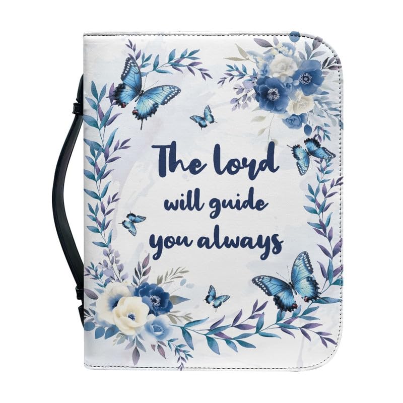 Kuiaobaty Lord Saying Handgriff Bibeltasche für Frauen, christliches Geschenk, Schmetterlings-Blumen