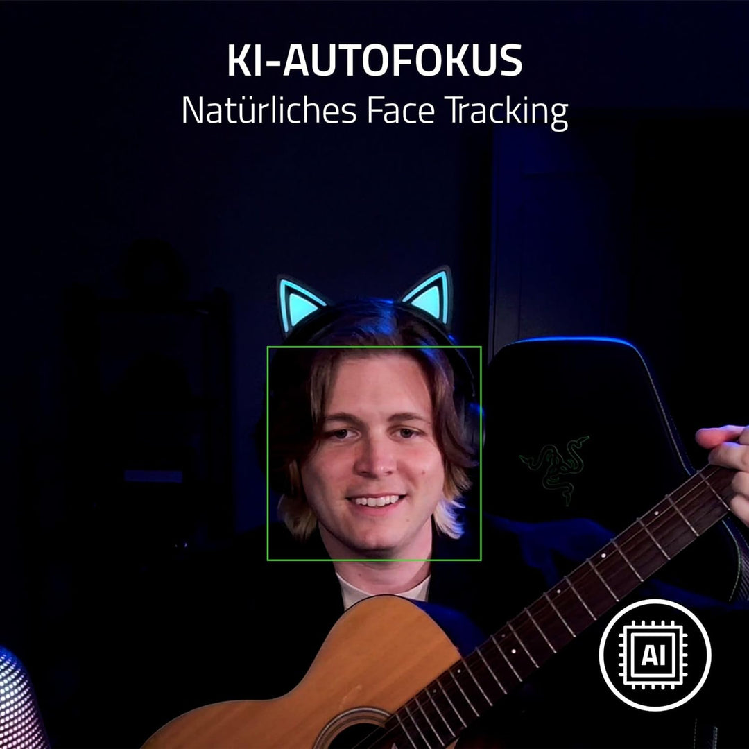 Razer Kiyo V2 - Webcam 4K @ 30 FPS und KI-Autofoku - Automatik für Belichtung, Weissabgleich, Bildra