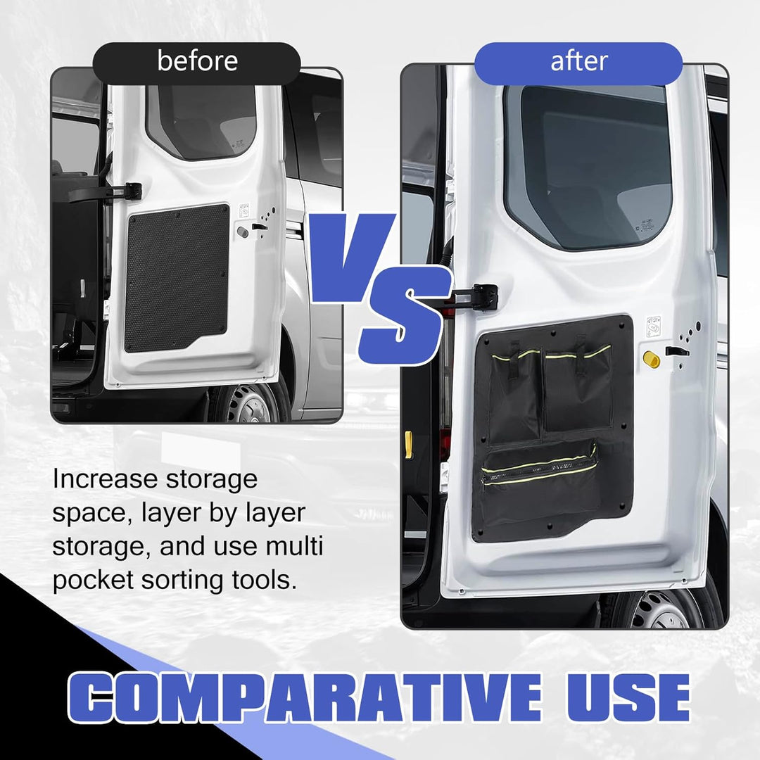 Scheunentor-Aufbewahrungsorganizer kompatibel mit Ford Transit Custom 2012-2023, 2 Pcs Scheunentür L