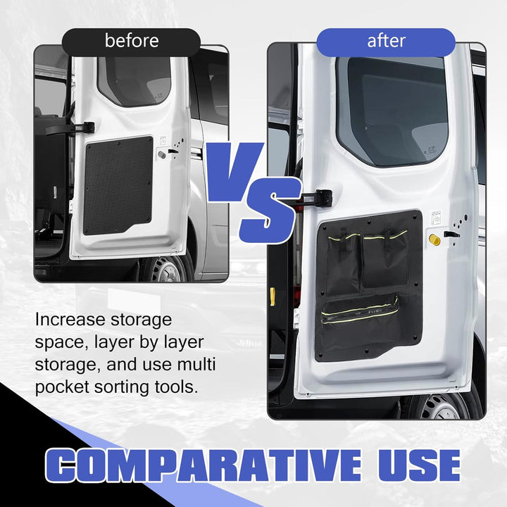 Scheunentor-Aufbewahrungsorganizer kompatibel mit Ford Transit Custom 2012-2023, 2 Pcs Scheunentür L