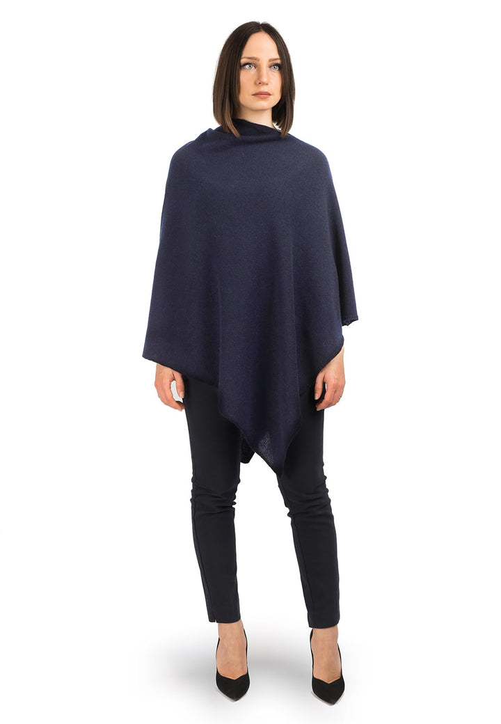Dalle Piane Cashmere - Poncho aus 100% Kaschmir - Made in Italy - für Frau Einheitsgrösse Blau, Einh
