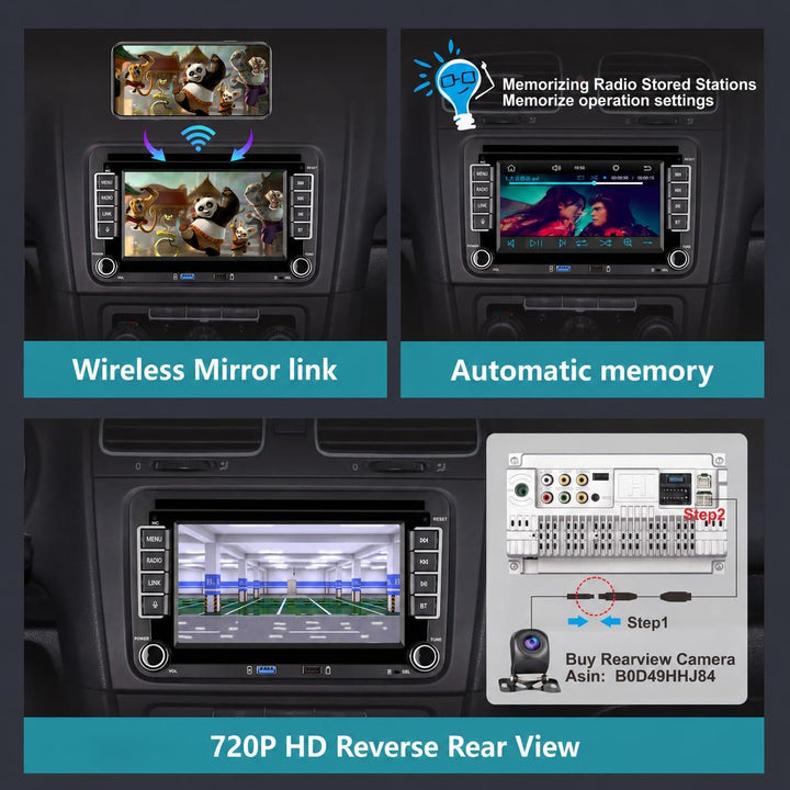 Autoradio für VW Polo Golf 5 6 Passat Tiguan mit Linux System IPS Display,Integriertes Wireless CarP
