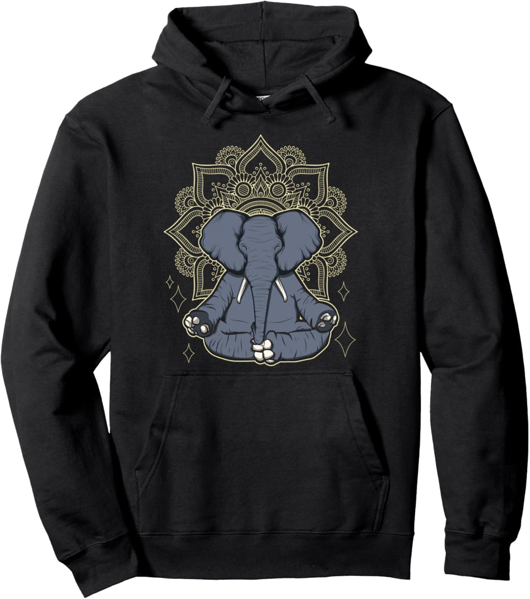 Mandala Elefanten macht Yoga Meditation Chakra Geschenk Pullover Hoodie