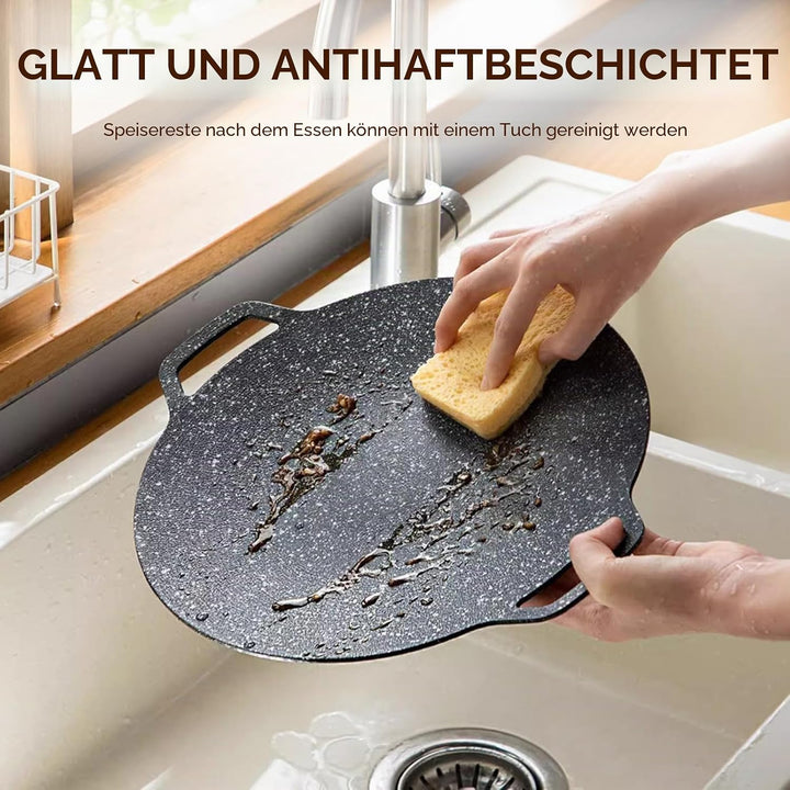 Cyrank Grillpfanne Im Koreanischen, Koreanischer BBQ-Grill, Grillplatte, Antihaftbeschichtete Bratpf