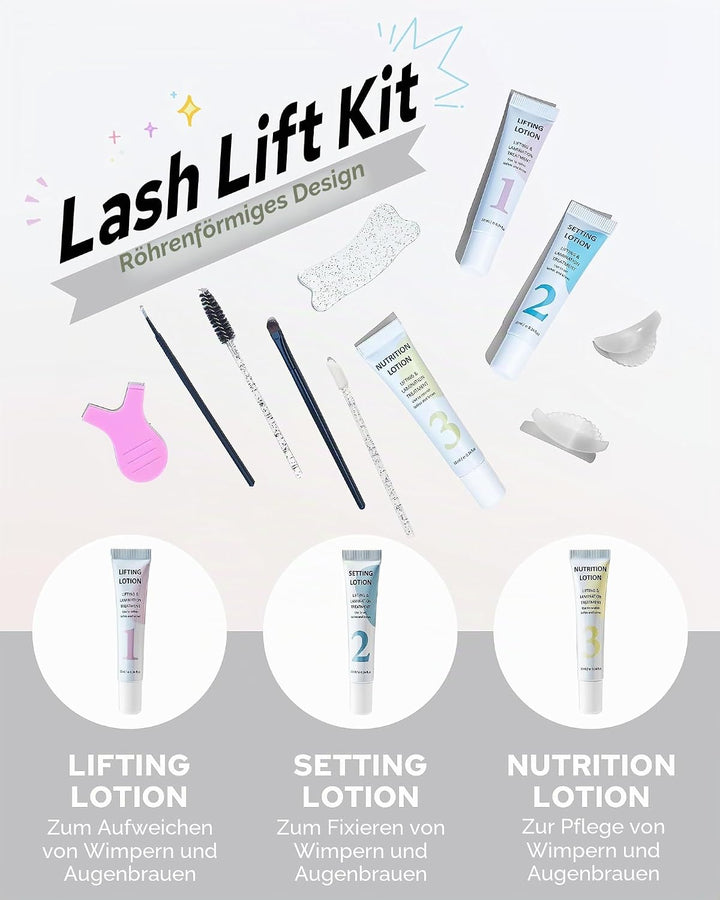 Libeauty Wimpernlifting Set &amp; Brow Lifting Kit, Wimpern Lifting Kit mit Tube Design, Einfache Anwend