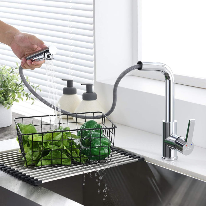 Auralum Wasserhahn Küche Ausziehbar, Hochdruck Küchenarmatur mit Brause Ausziehbar, Armatur Küche 36
