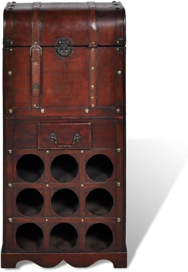 vidaXL Holz Flaschenregal 9 Flaschen Truhe Weinregal Weinständer Weinschrank