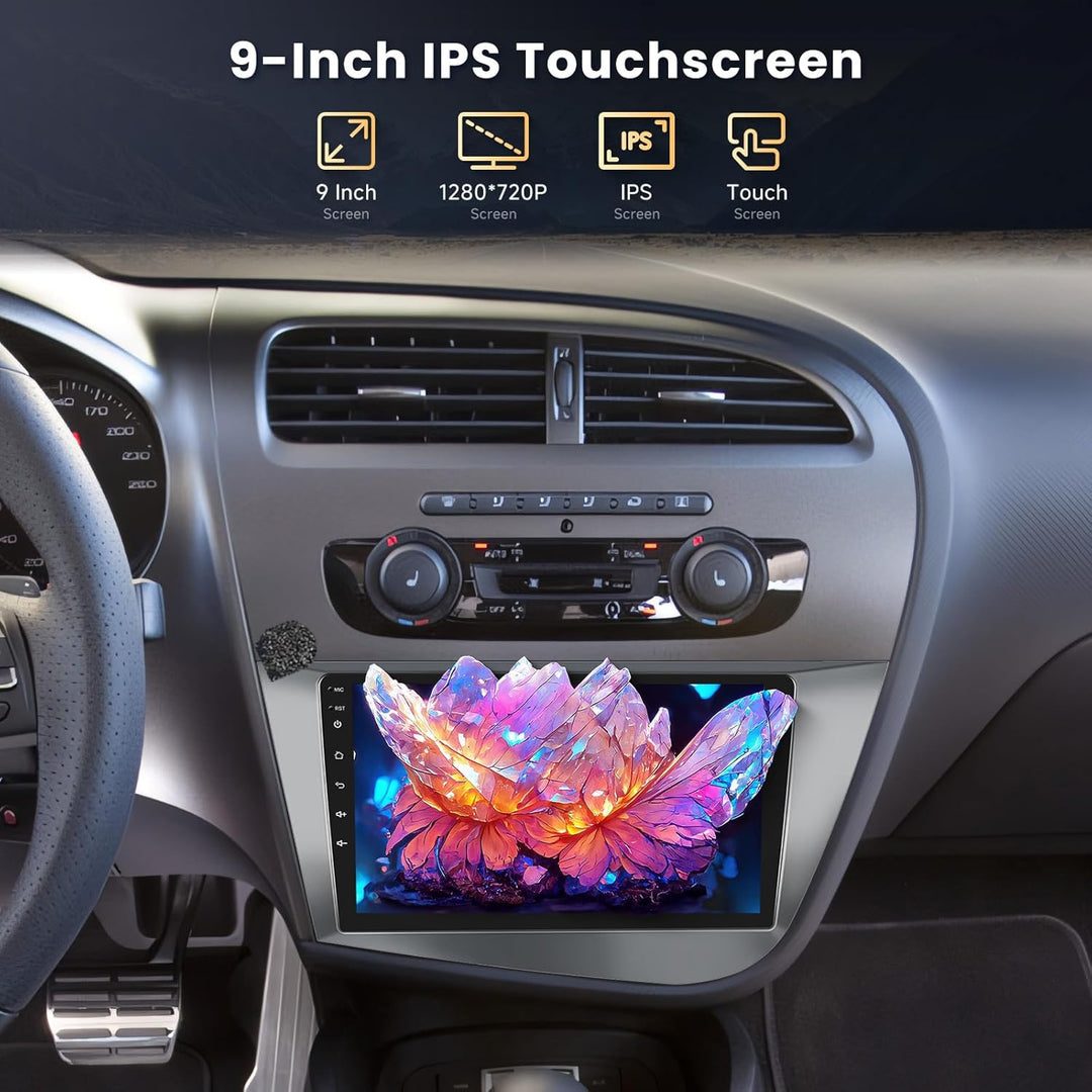 Podofo Carplay Autoradio für Seat Leon 2 MK2 2005-2012(Linkslenker),Android 2G+64G HiFi, Android Aut