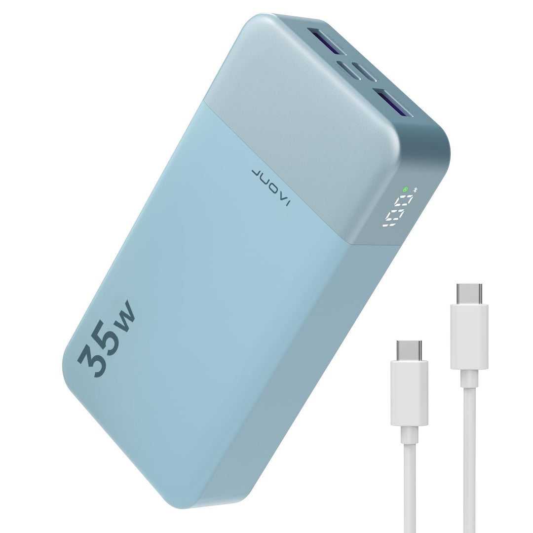 JUOVI 20000mAh Powerbank Tragbares Ladegerät, 35W Schnellladefunktion Externe Handyakkus PD 3.0 QC 4