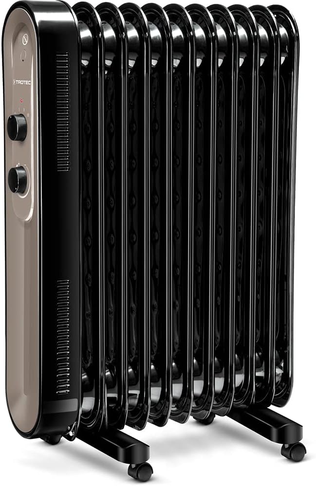 TROTEC Ölradiator TRH 24 E – Heizleistung 1000 W / 1200 W / 2200 W – Elektro Heizkörper, 11 Rippen,
