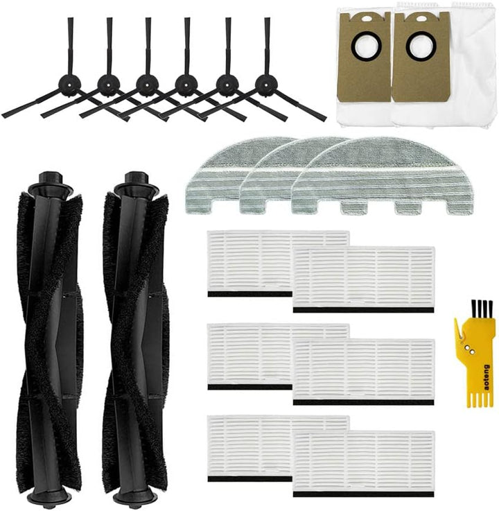 aotengou Ersatz-Zubehör-Kit für Proscenic M8 PRO Roboter-Staubsauger 19 Packungen 2 Hauptbürsten & 6