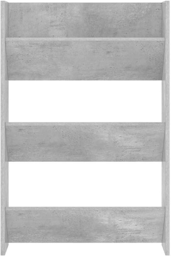 homiuse Wand Schuhschrank 60x18x90 cm mit 3 Kippböden Schuhregal Wandbefestigung Betongrau Schuhbank