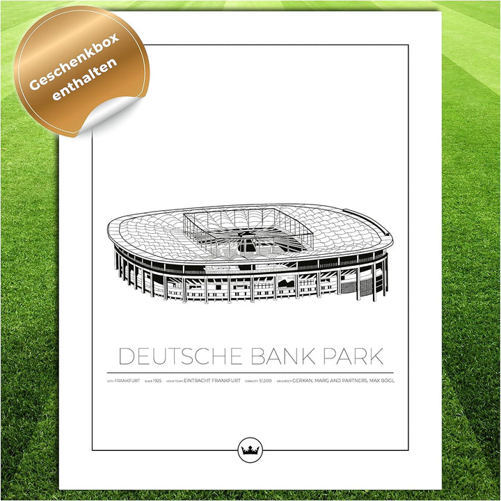 Sverigemotiv.se Stadium Posters (Eintracht Frankfurt - Deutsche Bank Park, 40x50 cm) 40x50 cm Eintra