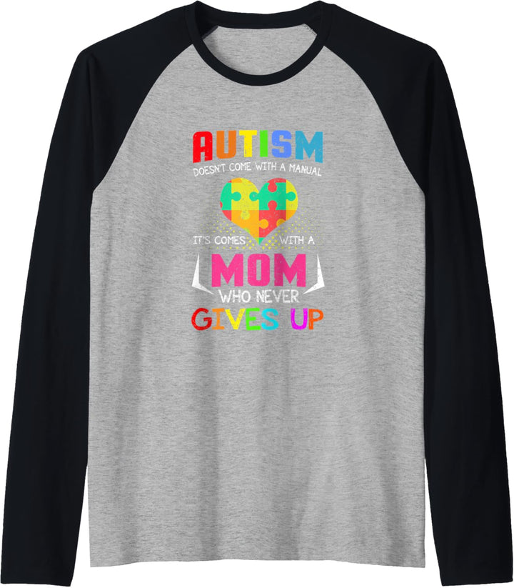 Proud Mom Autistic Daughter Son Moms Autistic Child-Parent Raglan