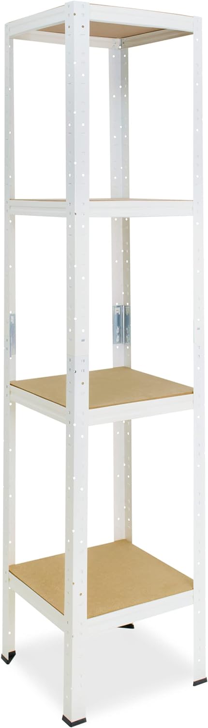 shelfplaza® 155x60x60cm Home Schwerlastregal weiss/Metallregal mit 4 Böden/Kellerregal Metall, Garag