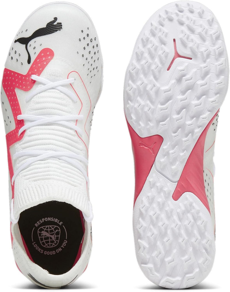 PUMA Unisex Kinder Future Match Tt + Mid Jr Fussballschuh 38 EU Puma White Puma Black Fire Orchid, 3