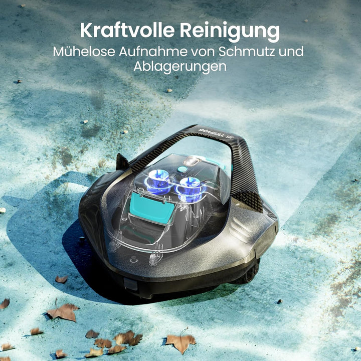 AIPER Poolroboter, 90 Minuten Leistungsstarke Reinigung, Dual-Antriebsmotoren, LED-Anzeigen, Automat