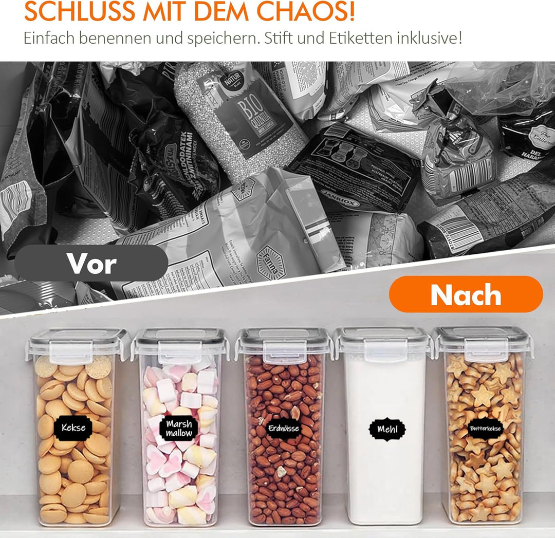 GREELUE 2L*9 Vorratsdosen mit Deckel Luftdicht Set, Aufbewahrungsbox mit Deckel Küche, BPA-frei Luft