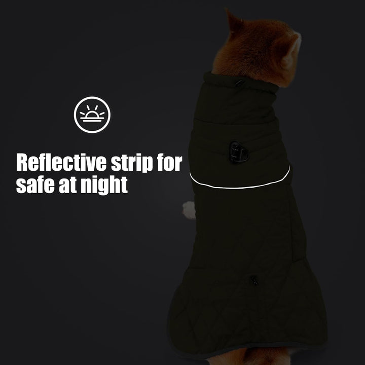 HEYWEAN Hundemantel Winter Wasserdicht Hundejacke mit D-Ring Warm Mantel Hund Fleece Hundepullover R