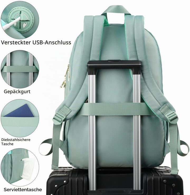 Rucksack Schule Mädchen Rucksack Damen,Schultasche Frauen Schulranzen 15.6 Zoll für Universität Stud