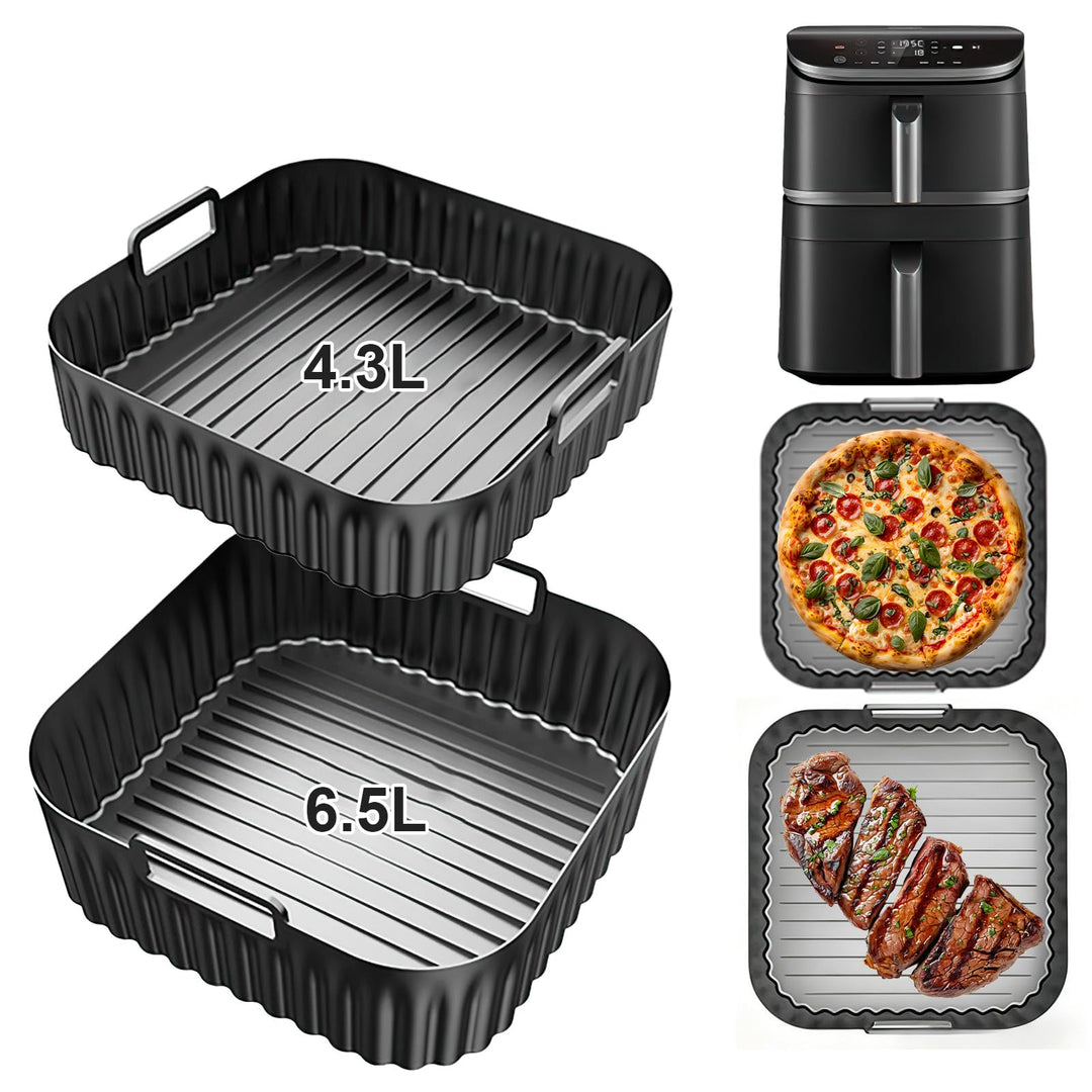 Silikonform Heissluftfritteuse Zubehör für Cosori Turbo Tower/Pro/Smart, Airfryer Zubehör 10,8L Doub