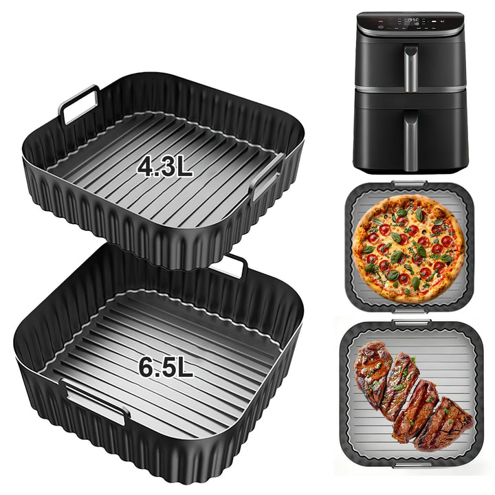 Silikonform Heissluftfritteuse Zubehör für Cosori Turbo Tower/Pro/Smart, Airfryer Zubehör 10,8L Doub