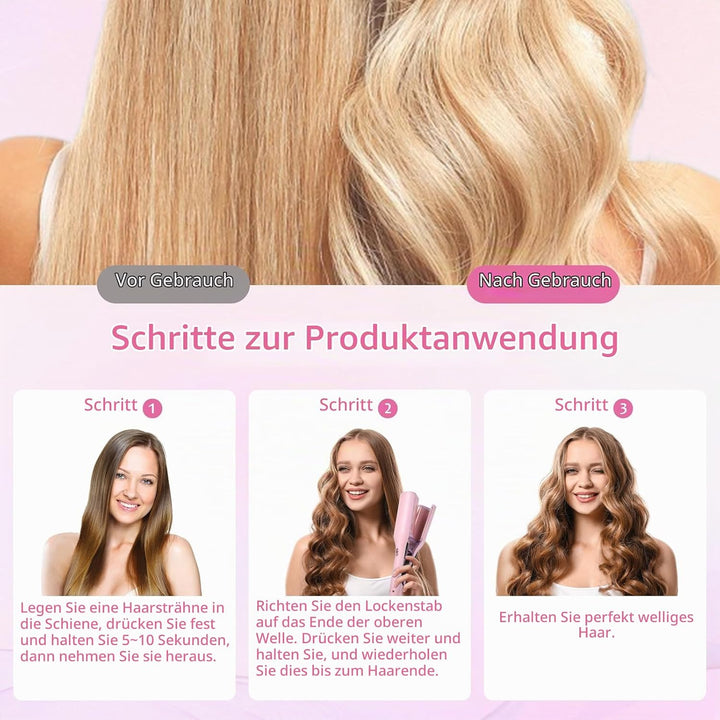 Lockenstab Grosse Wellen, Französischer Wellen-Lockenstab, 32mm Lockenstab für französische Eierroll