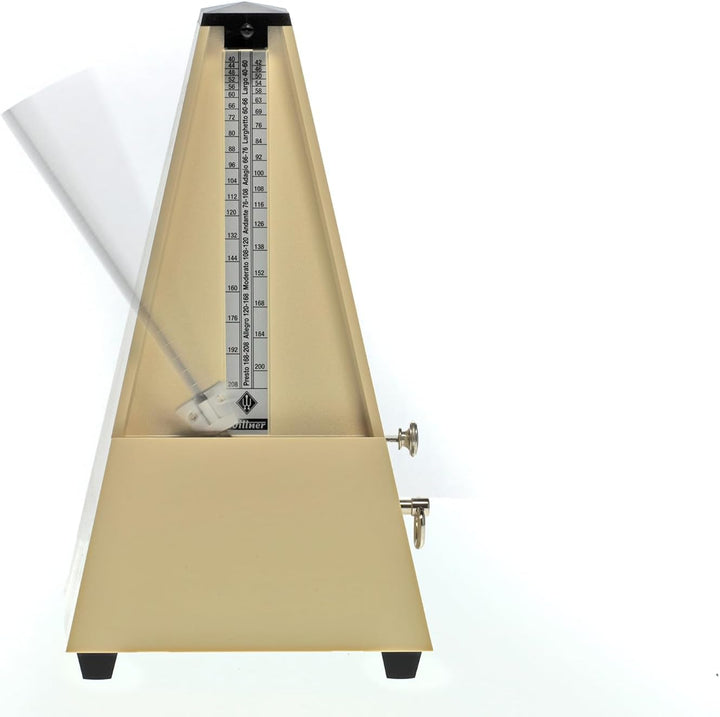 Wittner Metronom 817K Kunststoffgehäuse mit Glocke Taktell Pyramidenform elfenbein, elfenbein
