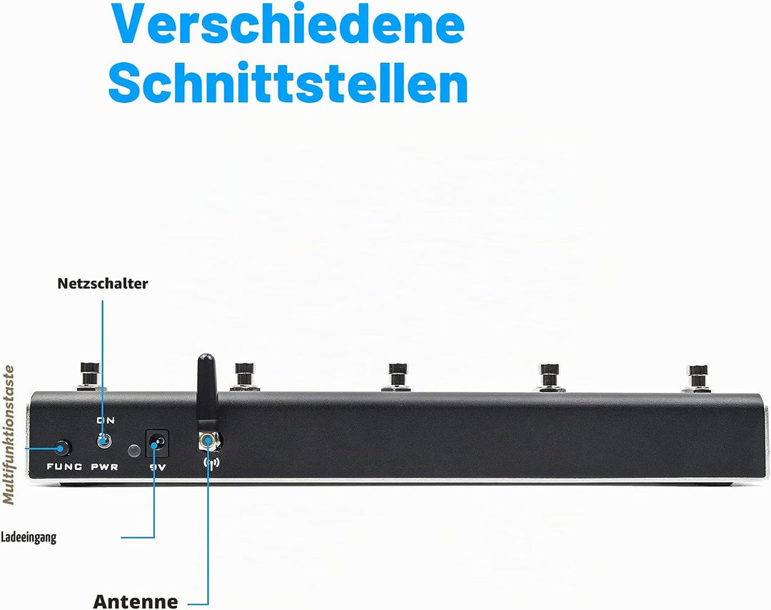 Airstep Lite MIDI, HID Wireless Controller mit 5 Fussschaltern, unterstützt DAW (Cubase, Ableton Liv