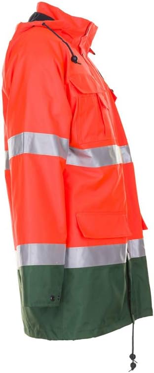 Planam Grösse M Herren Warn-/Wetterschutz Parka 2-farbig orange grün Modell 2058 M Orange, Grün, M O