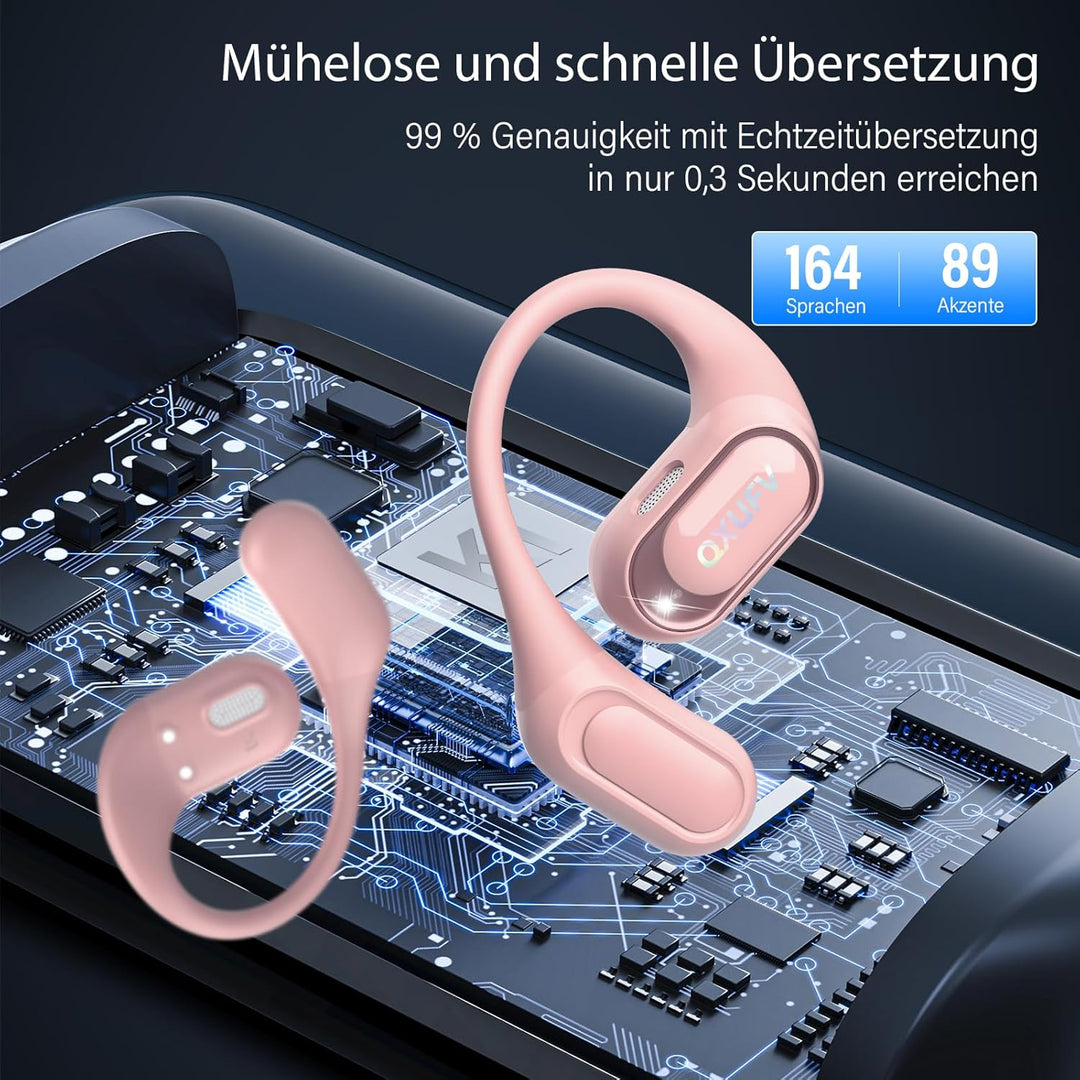 KI Übersetzer Kopfhörer 4-in-1, Echtzeit Sprachübersetzer kopfhörer, 164 Sprachen & 7 Modi, Übersetz