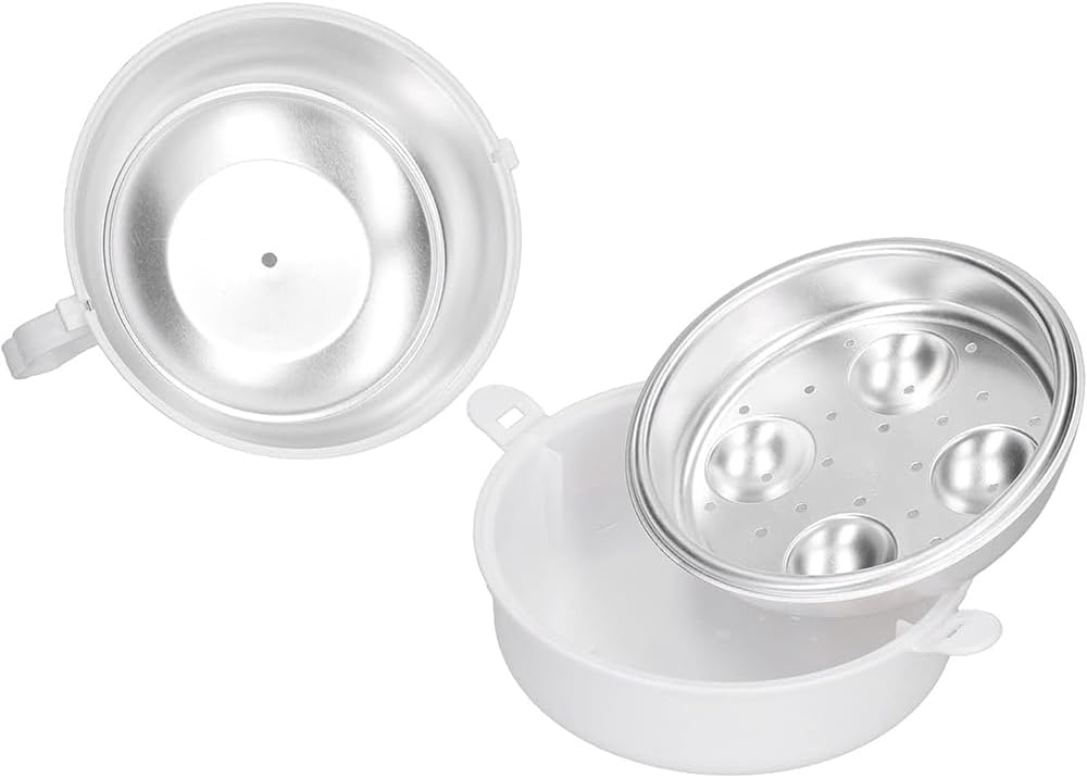 Mikrowellen Eierkocher,Eierdämpfer Hühnerform Eierkessel und 4-Cup Egg Pan für perfektes Egg Cooking