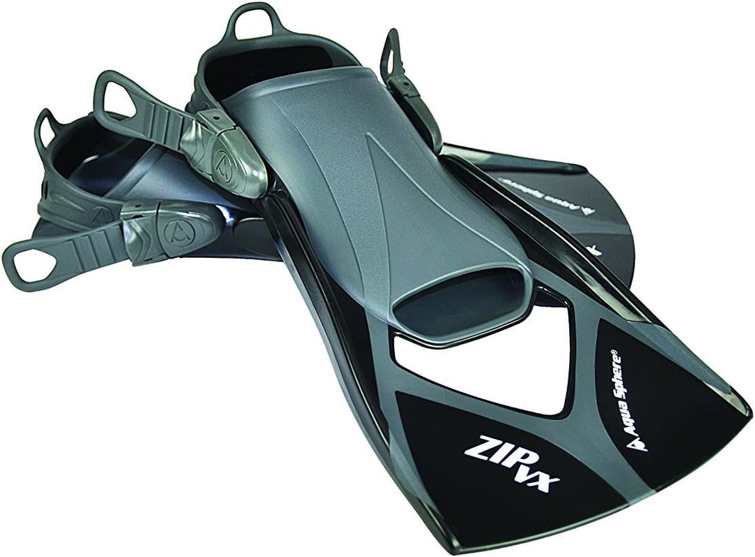Aqua Sphere Zip VX Schwimmen Training Fin, Unisex, Zip VX L schwarz/Grau, L schwarz/Grau