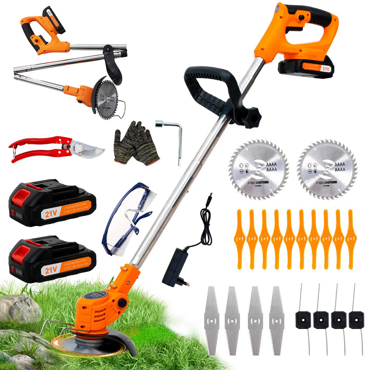 Akku-Rasentrimmer, batteriebetriebener Rasentrimmer mit 21 V, elektrischer Rasentrimmer ohne Kabel,m