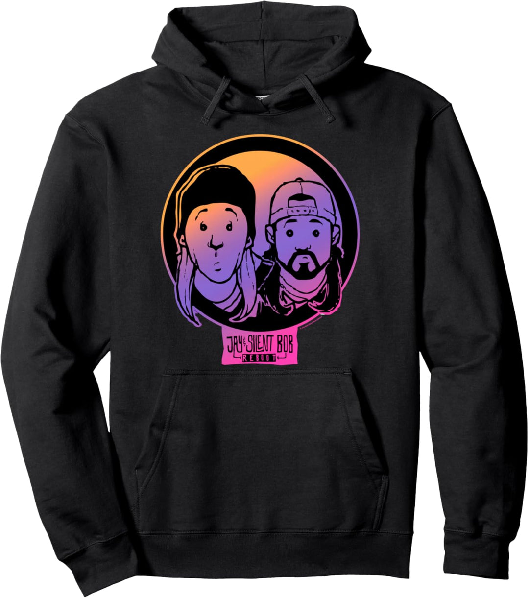 Jay & Silent Bob Colorful Cartoon Gradient Portraits Pullover Hoodie