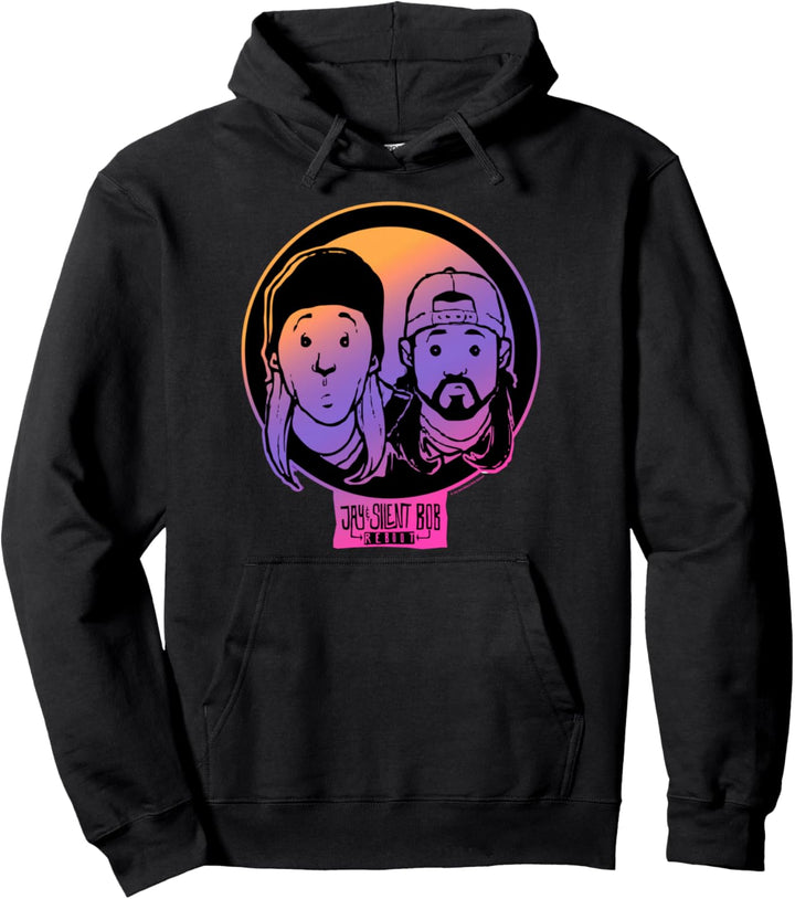 Jay & Silent Bob Colorful Cartoon Gradient Portraits Pullover Hoodie
