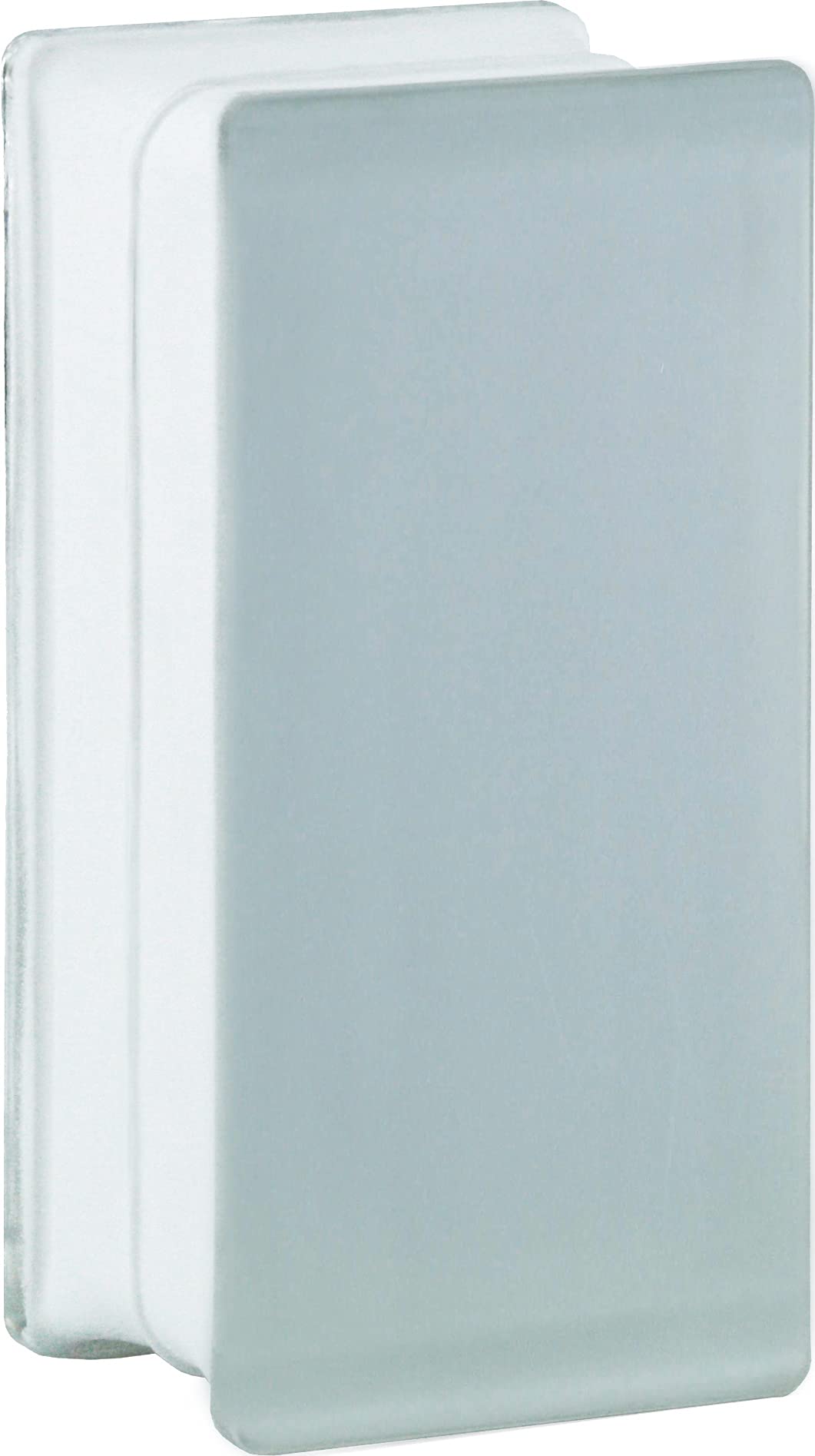 Fuchs Design Glasbaustein Vollsicht SUPER White Halbstein zweiseitig satiniert 19 x 9 x 8 cm - 6 Stü
