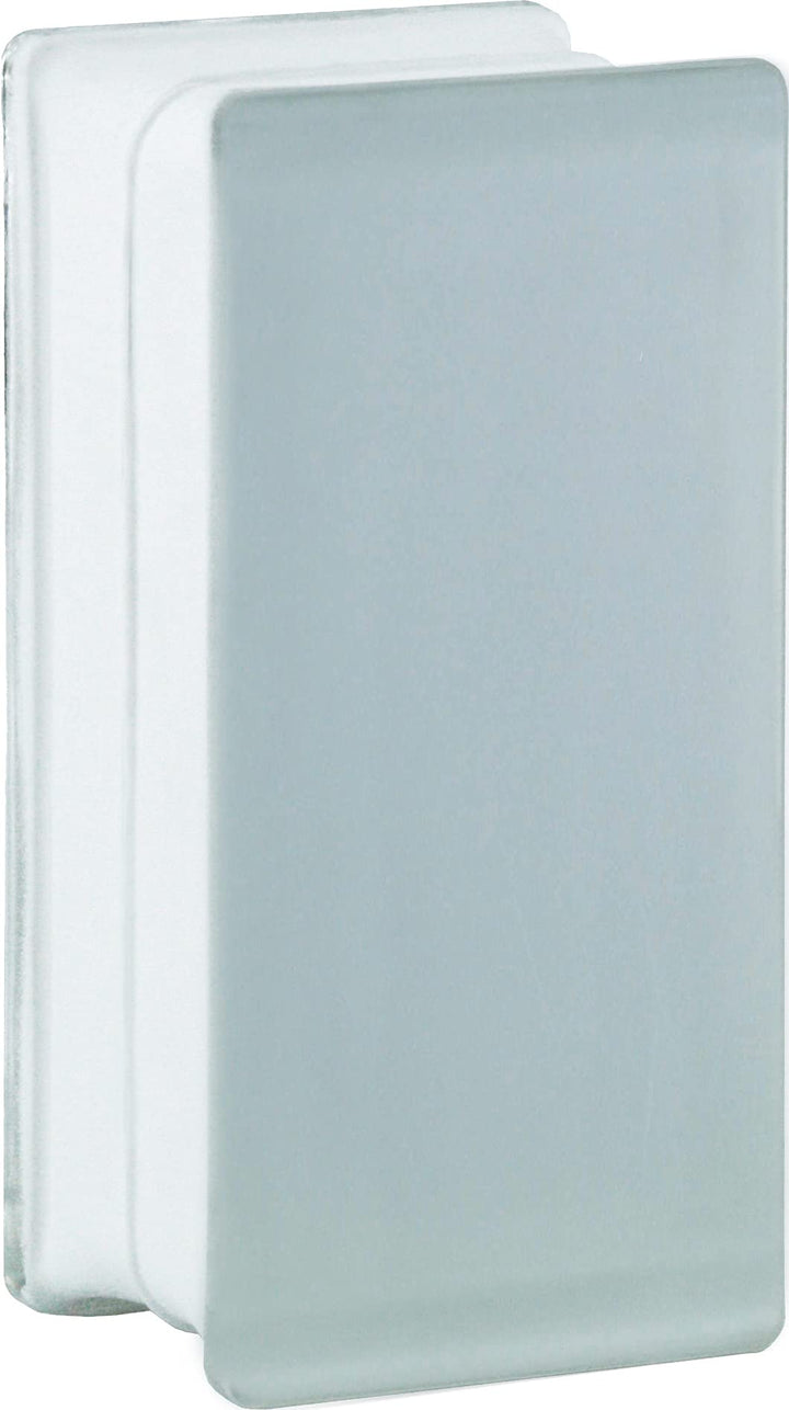 Fuchs Design Glasbaustein Vollsicht SUPER White Halbstein zweiseitig satiniert 19 x 9 x 8 cm - 6 Stü