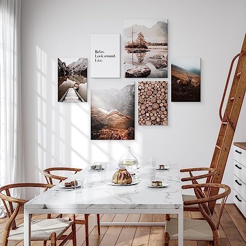 Muralo - Wandbilder Set - Leinwand Bilder Set Aufhängefertig - Bilder für Wohnzimmer Schlafzimmer -