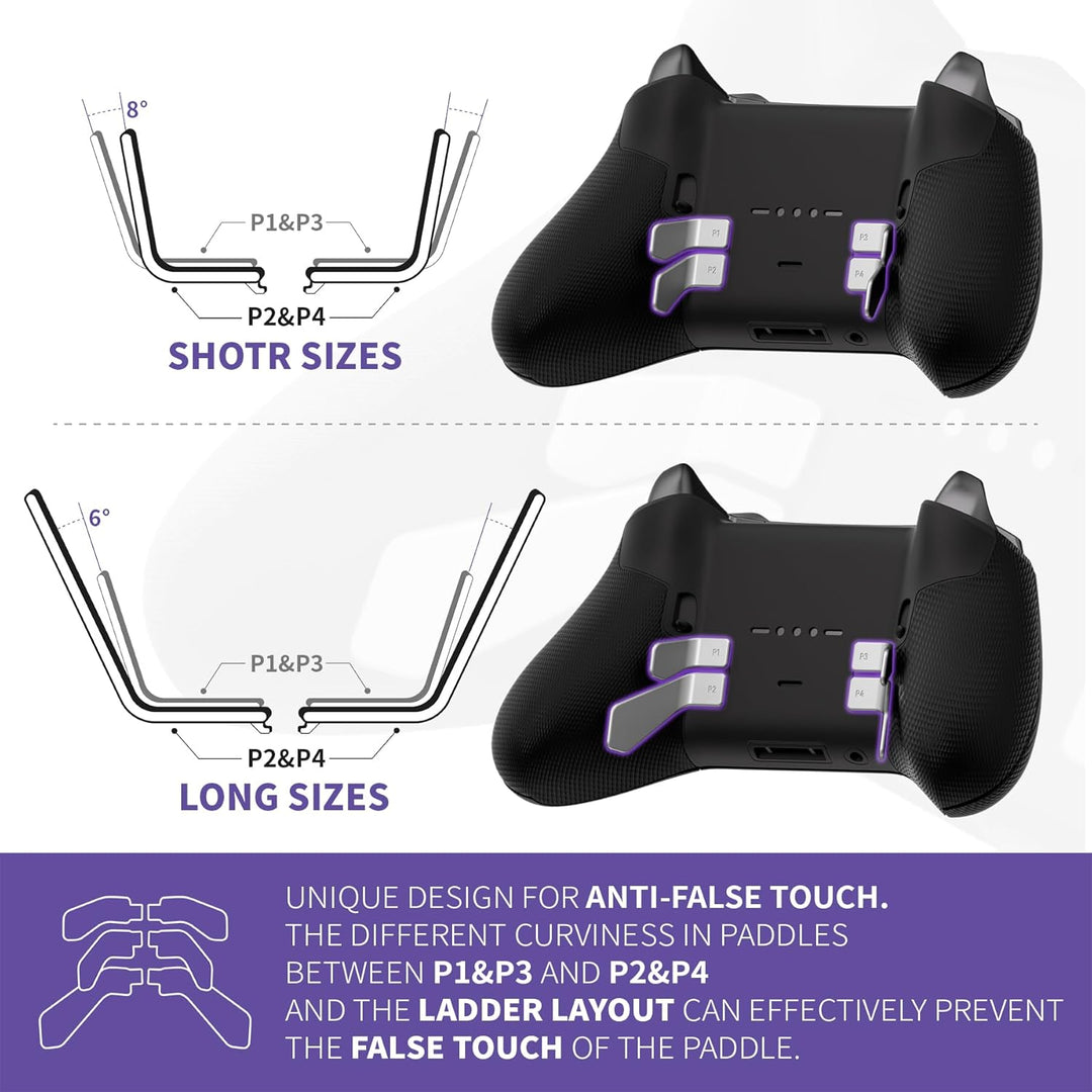 eXtremeRate 6pcs Swift Paddles für Xbox Elite V1/V2/V3 Controller, Austauschbare Ersatz Metall Back