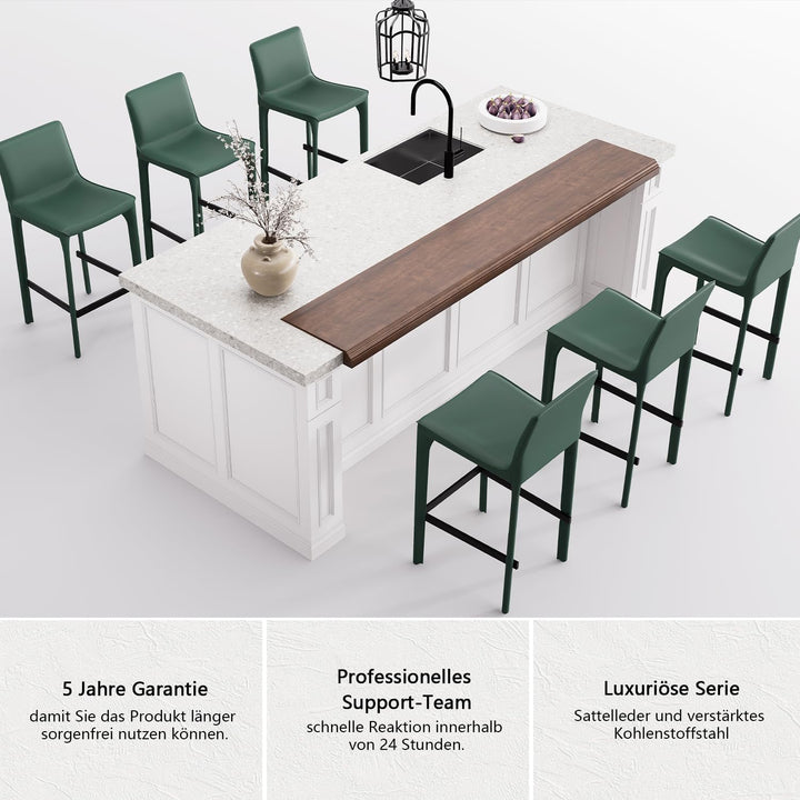 YOUNUOKE Sattelleder Barhocker, Keine Installation, Tresenhocker, Bistrohocker mit Lehne, Bistrostuh