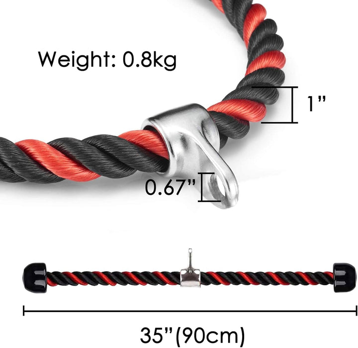 LAPONO Nylon Trizepsseil, Kraftstation Trizeps Seil Pull Down Gedrehtes Seil Trizepstau zum Herunter
