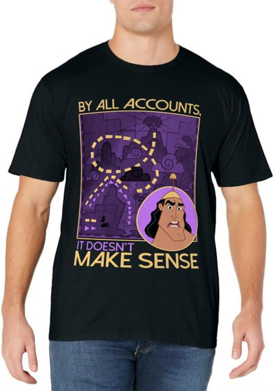 Womens Disney Emperor's New Groove Kronk Doesn't Make Sense T-Shirt Large Black