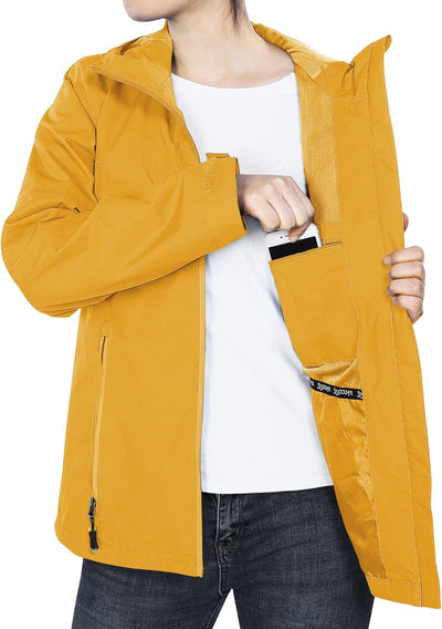 33,000ft Regenjacke Damen Wasserdicht Outdoorjacke Atmungsaktiv Herbst Übergangsjacke Leichte Jacke