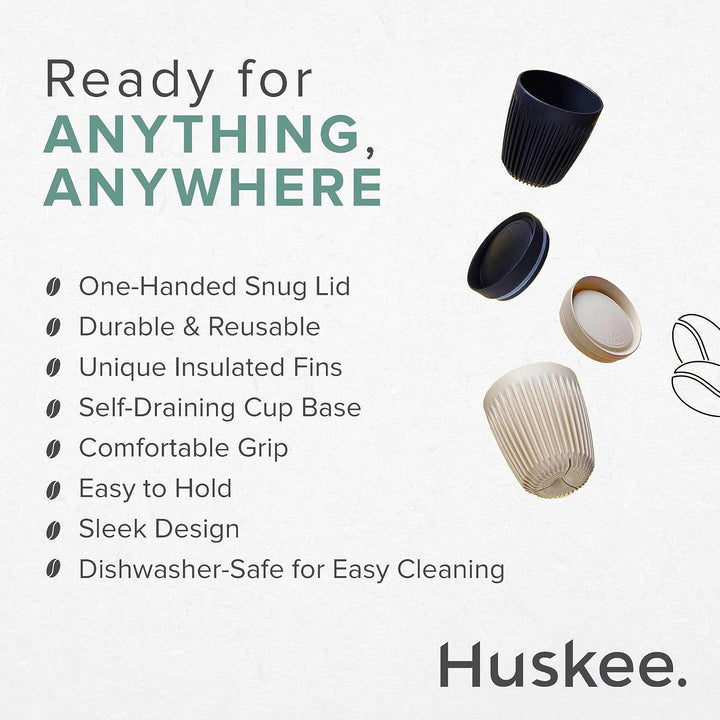 Huskee Tasse + Deckel, Anthrazit (237 ml) Anthrazit 1 Count (Pack of 1), Anthrazit 1 Count (Pack of